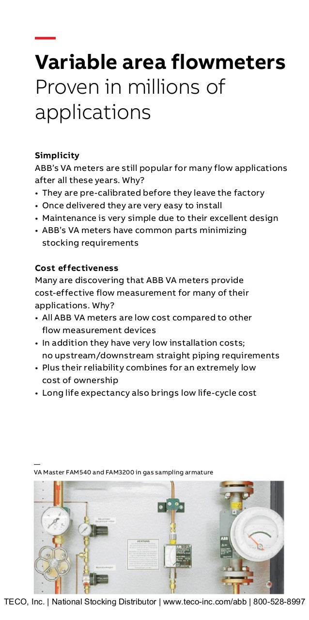 ABB Rotameter / Variable Area Flowmeters