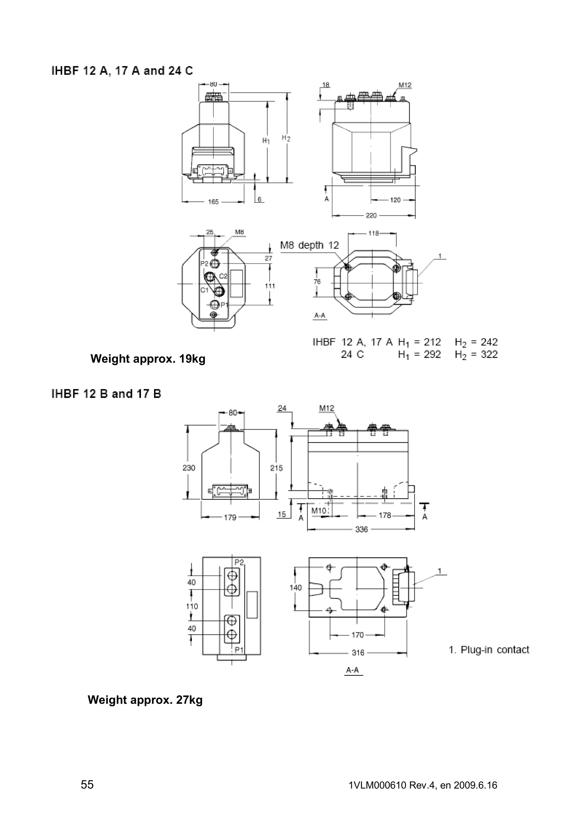 Weight approx. 19kg

Weight approx. 27kg

55

1VLM000610 Rev.4, en 2009.6.16

 