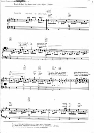 Partituras para Piano - Abba - Chiquitita