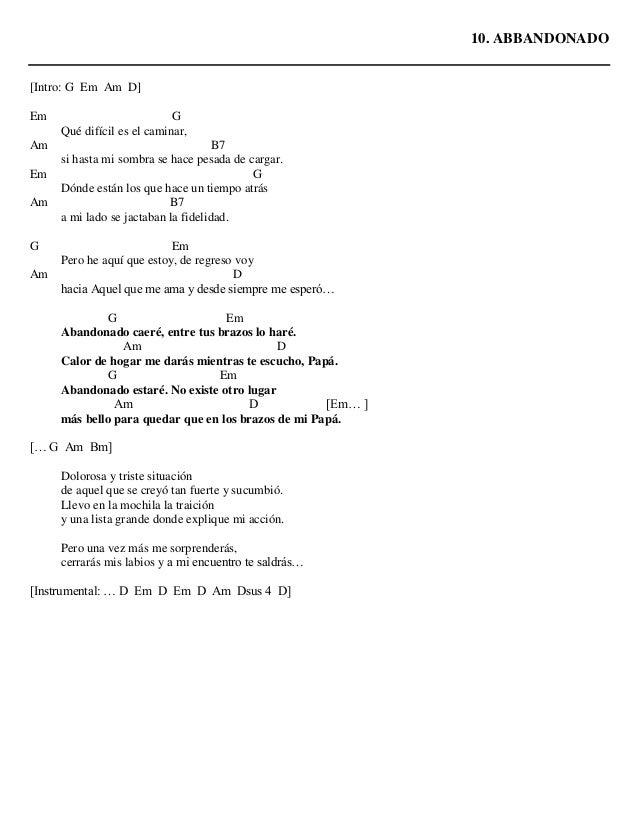 Abbandonado letras y-acordes
