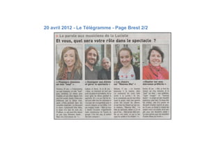 20 avril 2012 - Le Télégramme - Page Brest 2/2
 