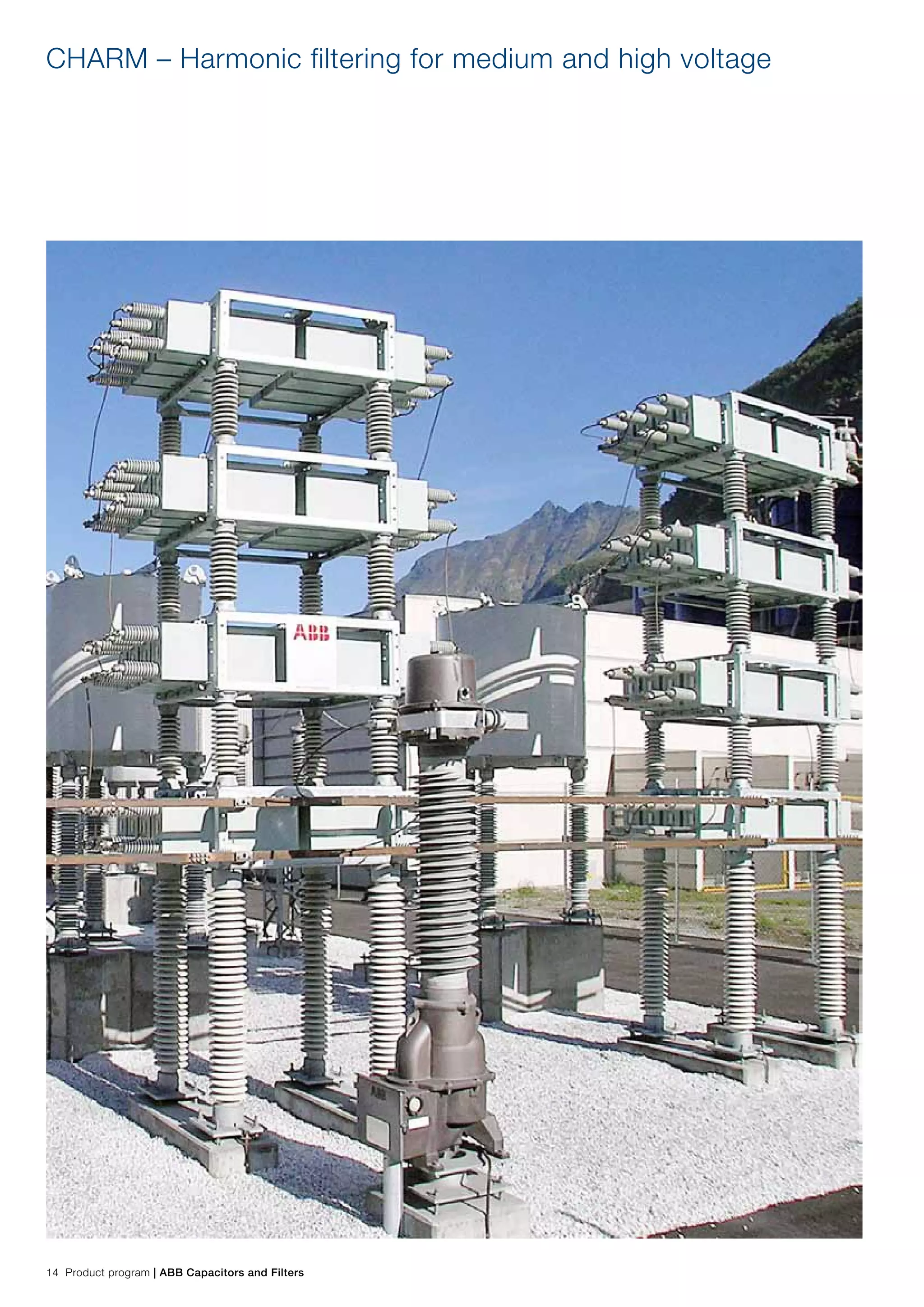 14 Product program | ABB Capacitors and Filters
CHARM – Harmonic filtering for medium and high voltage
 