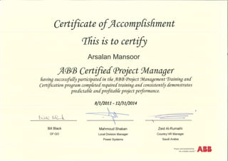 ABB Certified Project Manager