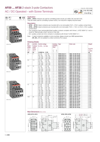 ABB Contactors - 3 Pole Contactors Up To 18.5kW 20hp - ABB AF09