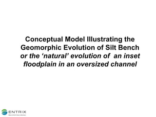 Conceptual Model Illustrating the Geomorphic Evolution of Silt Bench  or the ‘natural’ evolution of  an inset floodplain in an oversized channel 