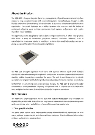 Abb Gop 1 Graphic Operator Panel 24 Vdc 40Va Ver 1.7 | PDF