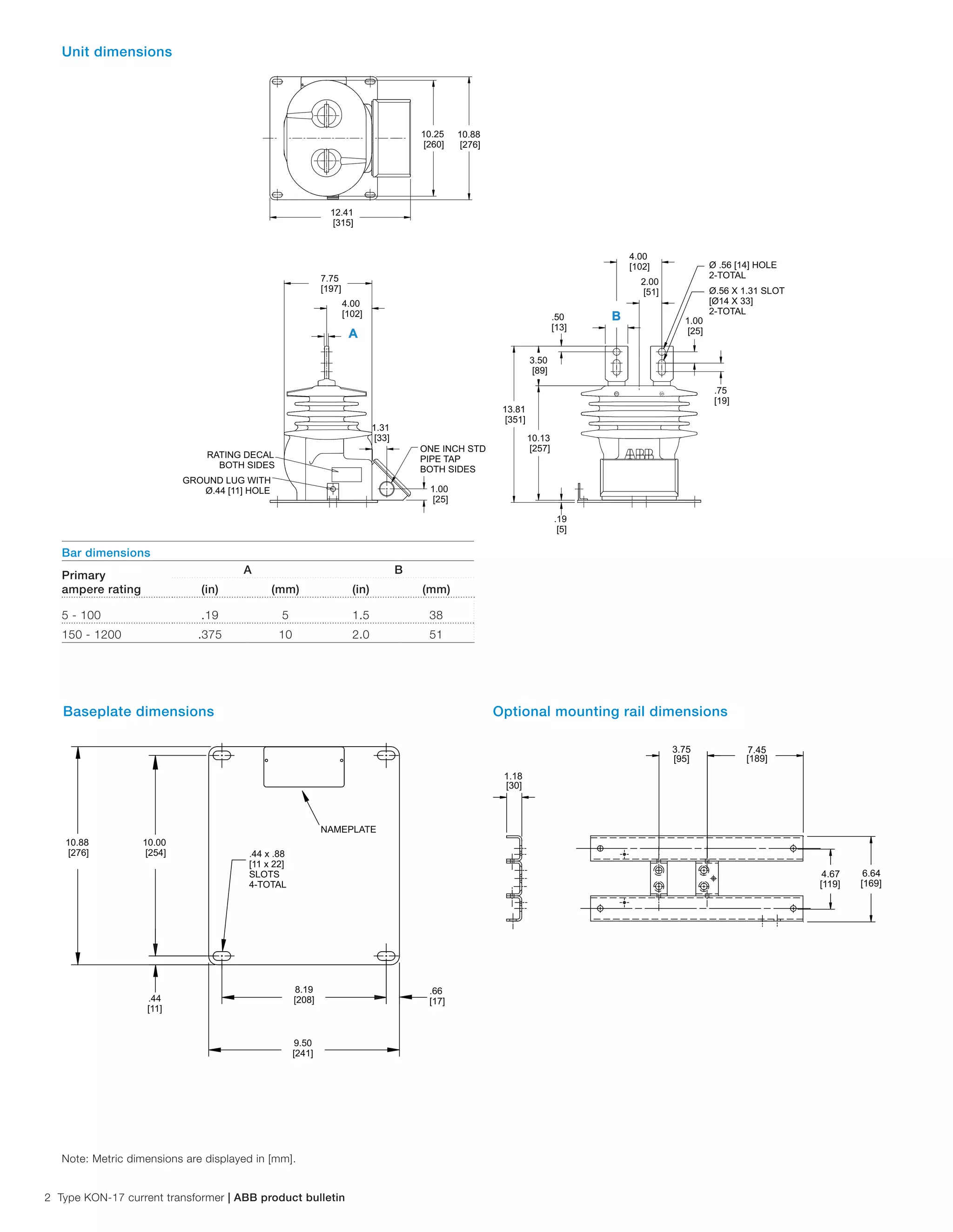 ABB KON-17 Medium Voltage MV Outdoor Current Transformers CT's - ABB ...