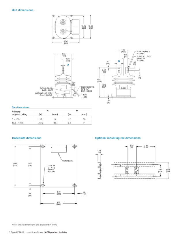 ABB KON-17 Medium Voltage MV Outdoor Current Transformers CT's - ABB ...
