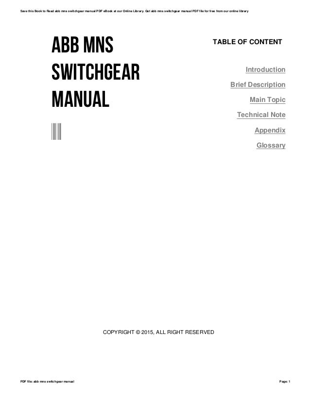 Abb mns switchgear manual