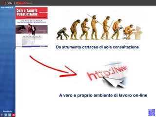 www.mediaclic.it

Da strumento cartaceo di sola consultazione

A vero e proprio ambiente di lavoro on-line

#mediaclic

 
