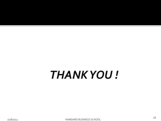 THANKYOU !
2/18/2012 HAMDARD BUSINESS SCHOOL
28
 