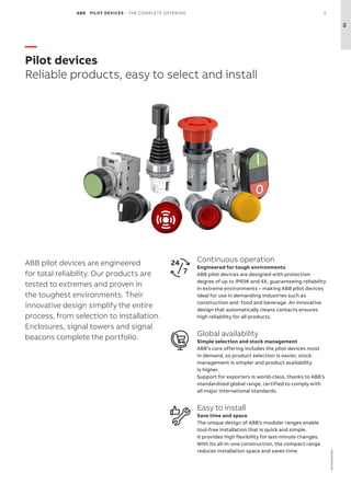 The ABB pilot devices catalog giving information about pilot devices ...