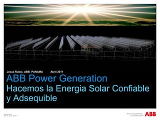 Abb power generation solar presentacion ieee costa rica | PPTX