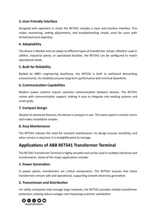 Essential Abb Ret541 Transformer Terminal | PDF