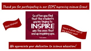 Tha y o p ci n i r C S im v s i c G a t
We p ci o r ic o t en uc o !
Have a great rest of
the school year!
Best Wishes!
 