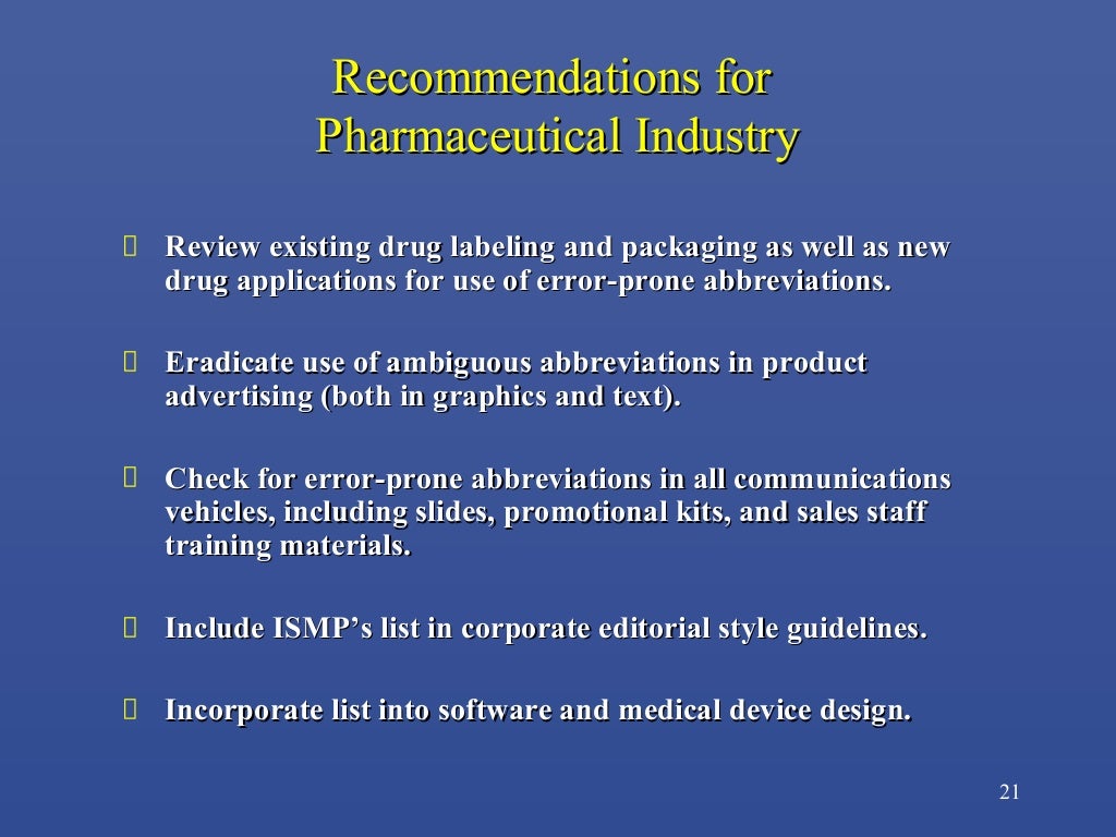 Abbreviation Pharmacology