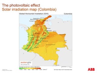 © ABB Group
February 16, 2016 | Slide 6
The photovoltaic effect
Solar irradiation map (Colombia)
 