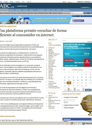 Abc- Noticia ainia: "Una plataforma permite escuchar de forma eficiente al consumidor en internet" 