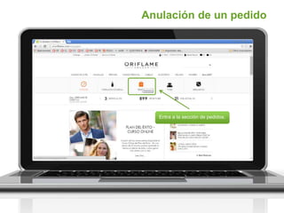 Anulación de un pedido
Entra a la sección de pedidos.
 