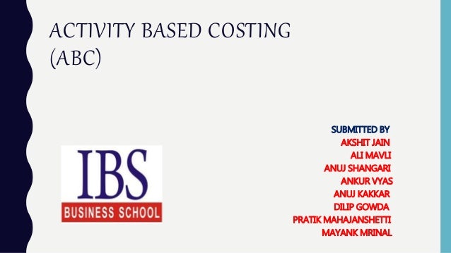 what is activity based costing pdf
