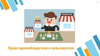 Права правообладателя и пользователя
17
 
