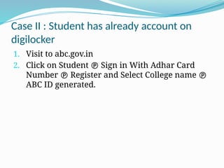 ABC-ID-Creation-Process for students and college | PPTX