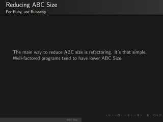 Abc Size Comparison ABC Size - An Easy Code Complexity Metric | PPT