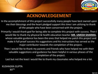 ACKNOWLEDGEMENT
In the accomplishment of this project successfully many people have best owned upon
me their blessings and...