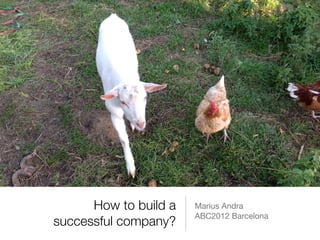 How to build a   Marius Andra

                       ABC2012 Barcelona
successful company?
 