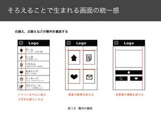 そろえることで生まれる画面の統一感

 