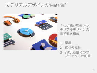 マテリアルデザインの
MATERIAL とは
What is “Material” of Material Design?
53
 