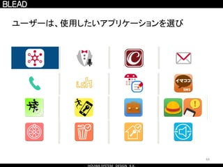 44
ユーザーは、使用したいアプリケーションを選び
 