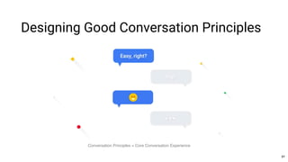37
Designing Good Conversation Principles
Conversation Principles = Core Conversation Experience
 