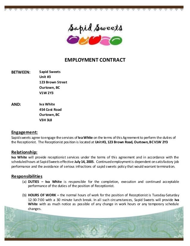 Contract Letter Agreement Employer To Employee Contract Letter Agreement Employer To Employee