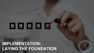 IMPLEMENTATION:
LAYING THE FOUNDATION
 