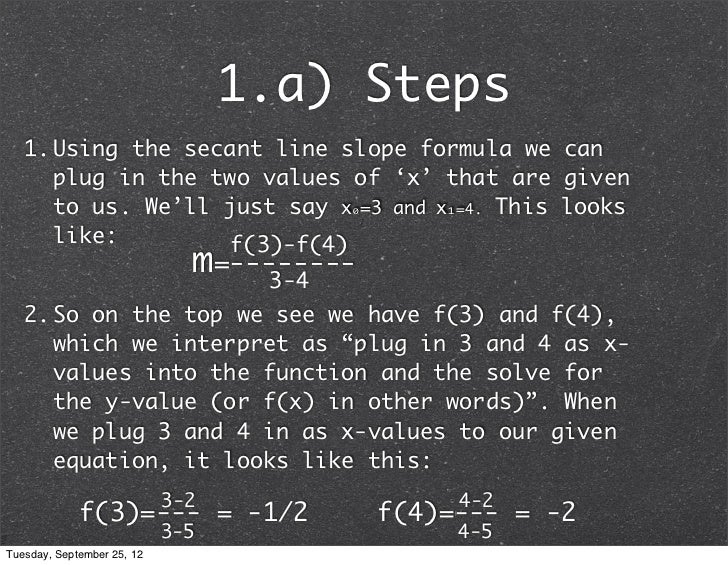 calculus ab slope of secant and tangent lines slope of secant line formula