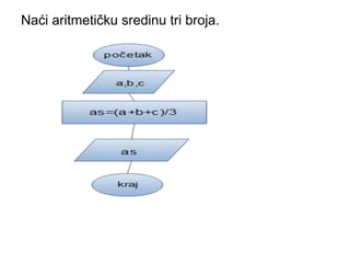 Naći aritmetičku sredinu tri broja.
 