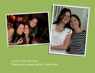 J is for Julie and Jenny.
     They are my younger sisters. I love them.

10
 