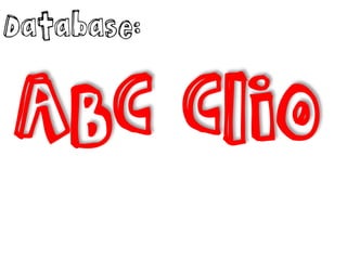 Database:

ABC Clio

 