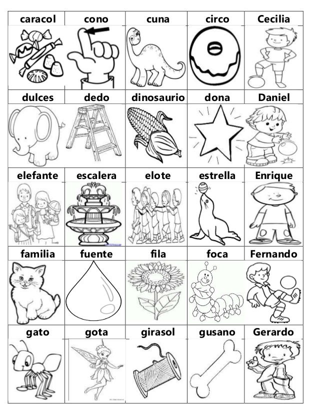 Abc con 5 dibujos