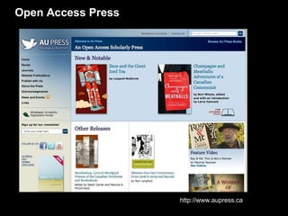 Open Access Press http://www.aupress.ca  