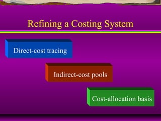 Refining a Costing System
Direct-cost tracing
Indirect-cost pools
Cost-allocation basis
 