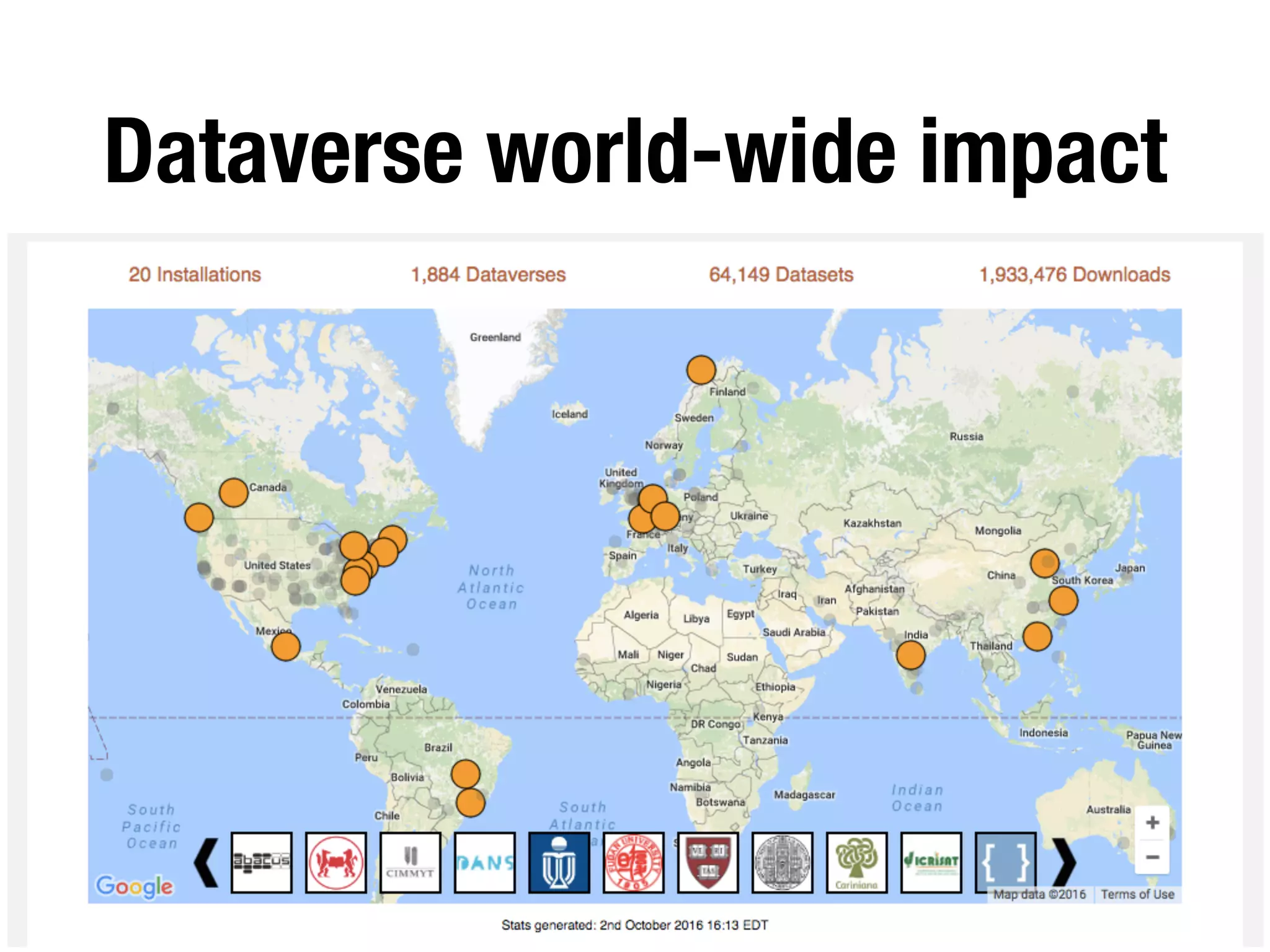 Dataverse world-wide impact
 