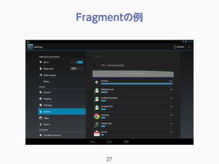 Fragmentの例
27
 