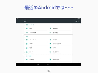 最近のAndroidでは……
37
 