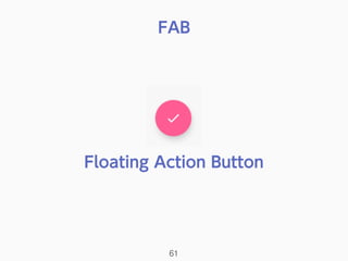 FAB
61
Floating Action Button
 