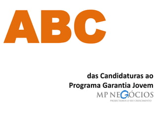 das Candidaturas ao
Programa Garantia Jovem
ABC
 