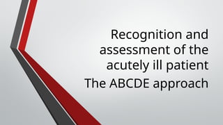 ABCDE assessment for emergency situation | PPTX