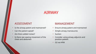 ABCDE assessment for emergency situation | PPTX