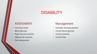 ABCDE assessment for emergency situation | PPTX